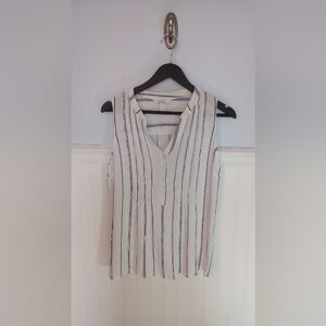 Market & Spruce Sleeveless Pleated Tank Top Size Large Stitch Fix EUC